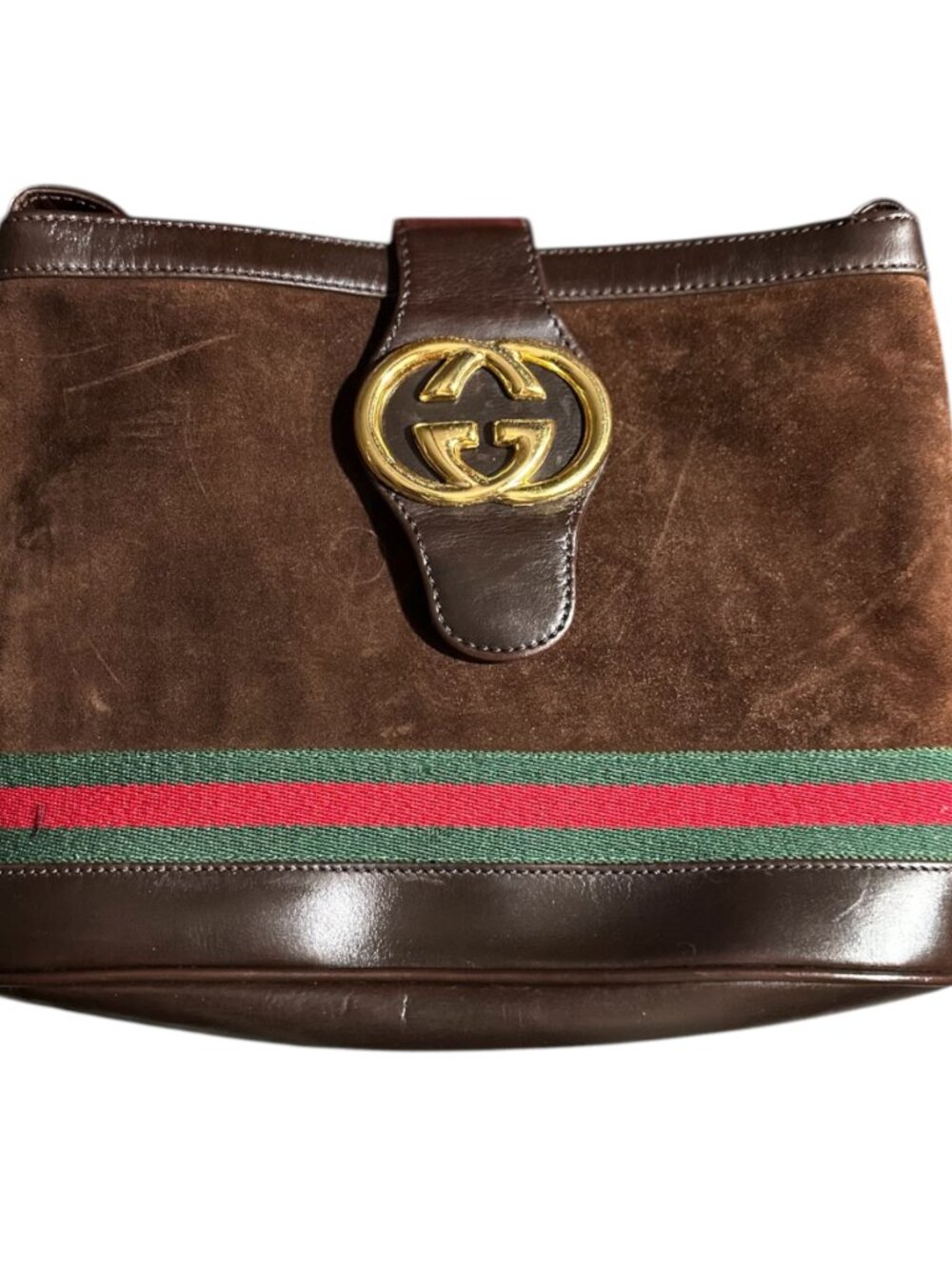 Gucci Sherry Line Brown Suede Leather Bag w/Temporary Conversion - Picture 3 of 16